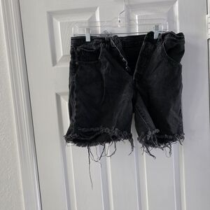 Levi's Black Distressed Jean Shorts